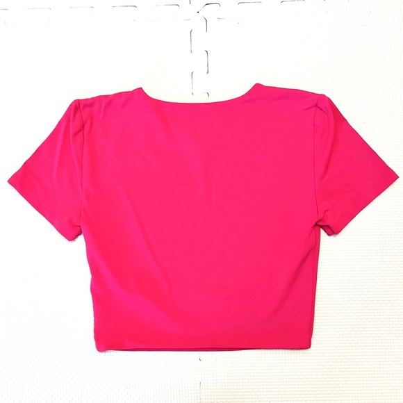 Babaton Contour Crew Cropped T Shirt Hot Pink Size S - Picture 4 of 9